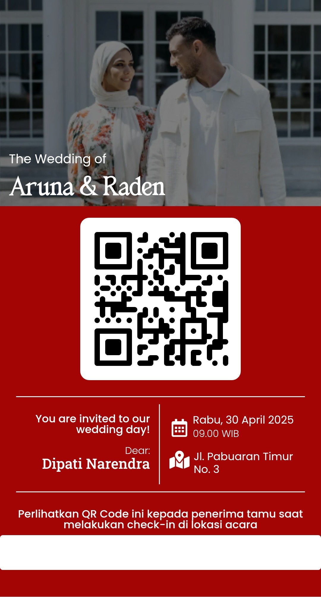 Kartu Undangan Merah